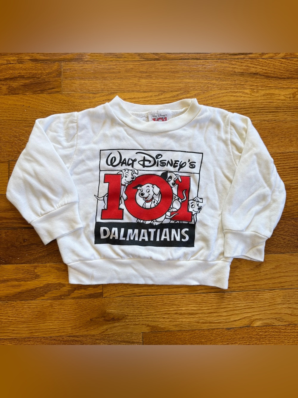 101 Dalmatians Vintage Toddler 2T Sweatshirt 90s Disney White Crewneck